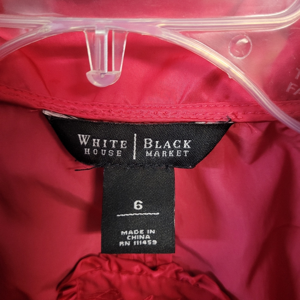 White House Black Market Watermelon Barbie Pink Utility Jacket, Size 6 Spring - Picture 5 of 9